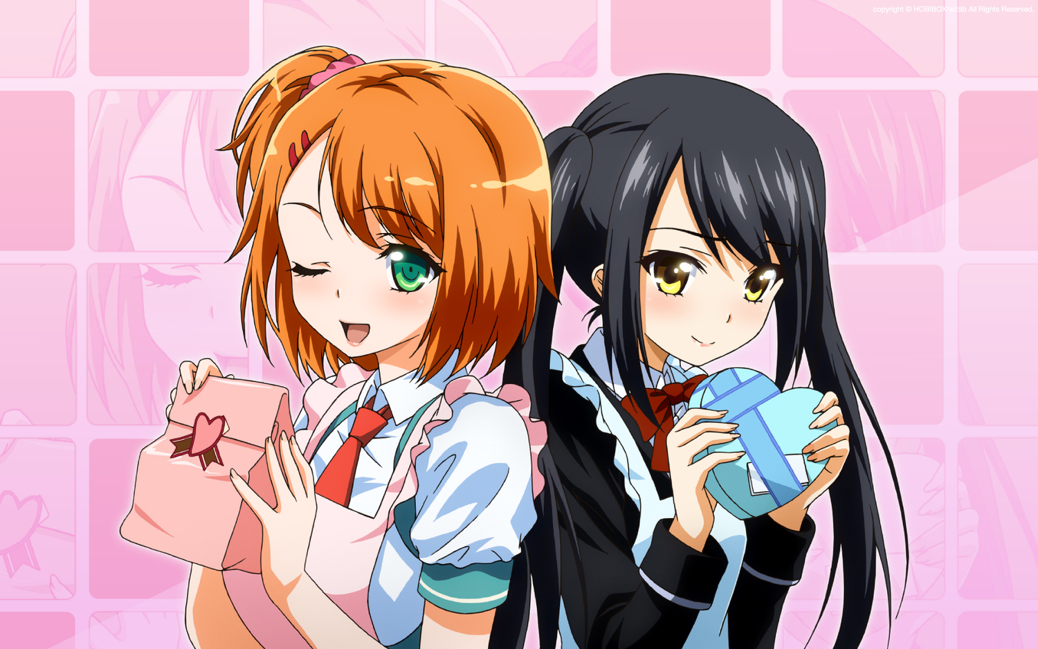 2girls, aorio, long_hair, moododan, nonomura_maki, tagme, takano_kotoko, twintails