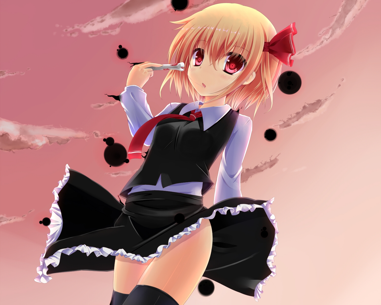 fujieda_uzuki, red_eyes, rumia, short_hair, thighhighs, touhou