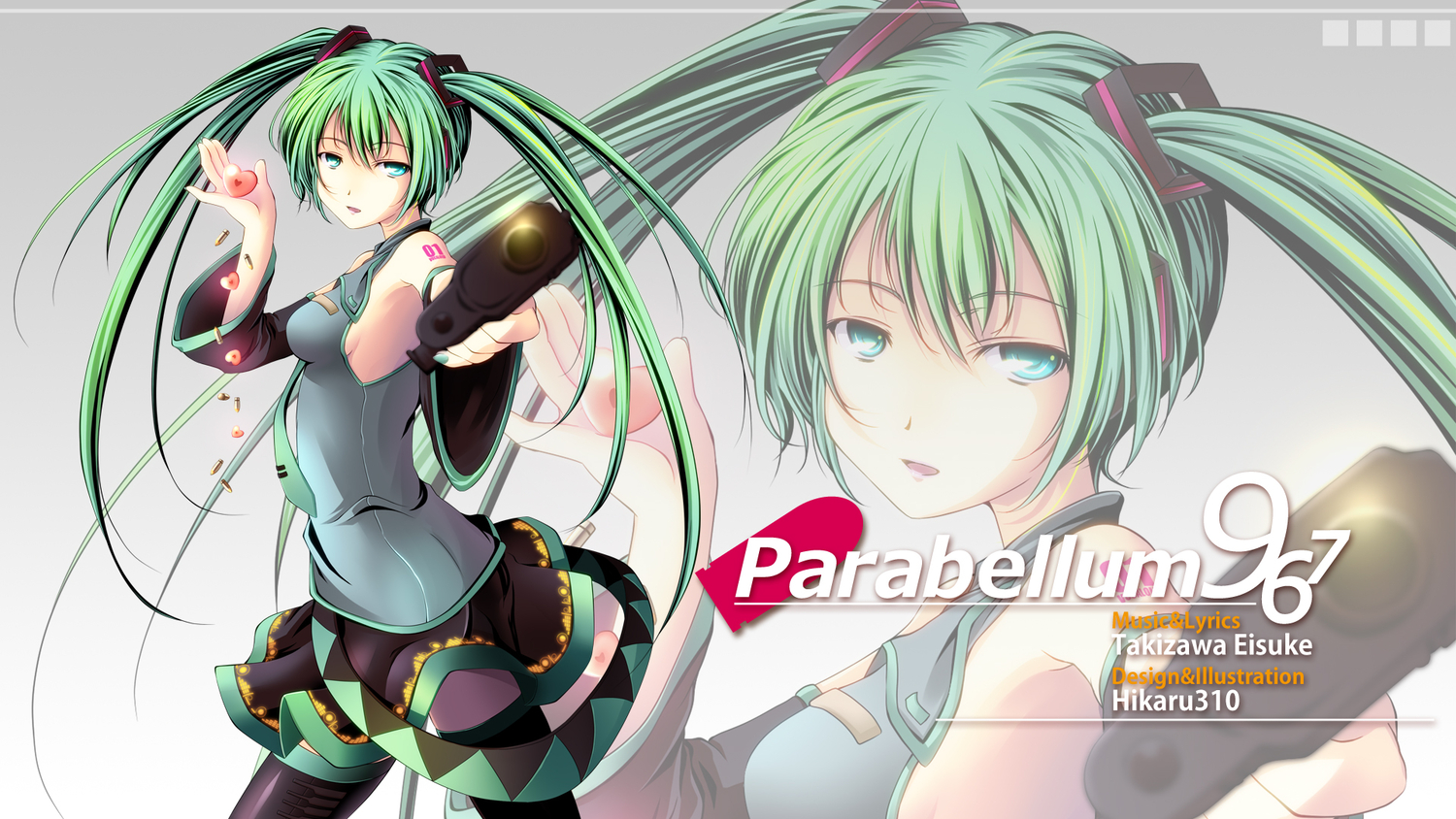 gun, hatsune_miku, heart, hikaru_310, vocaloid, weapon, zoom_layer