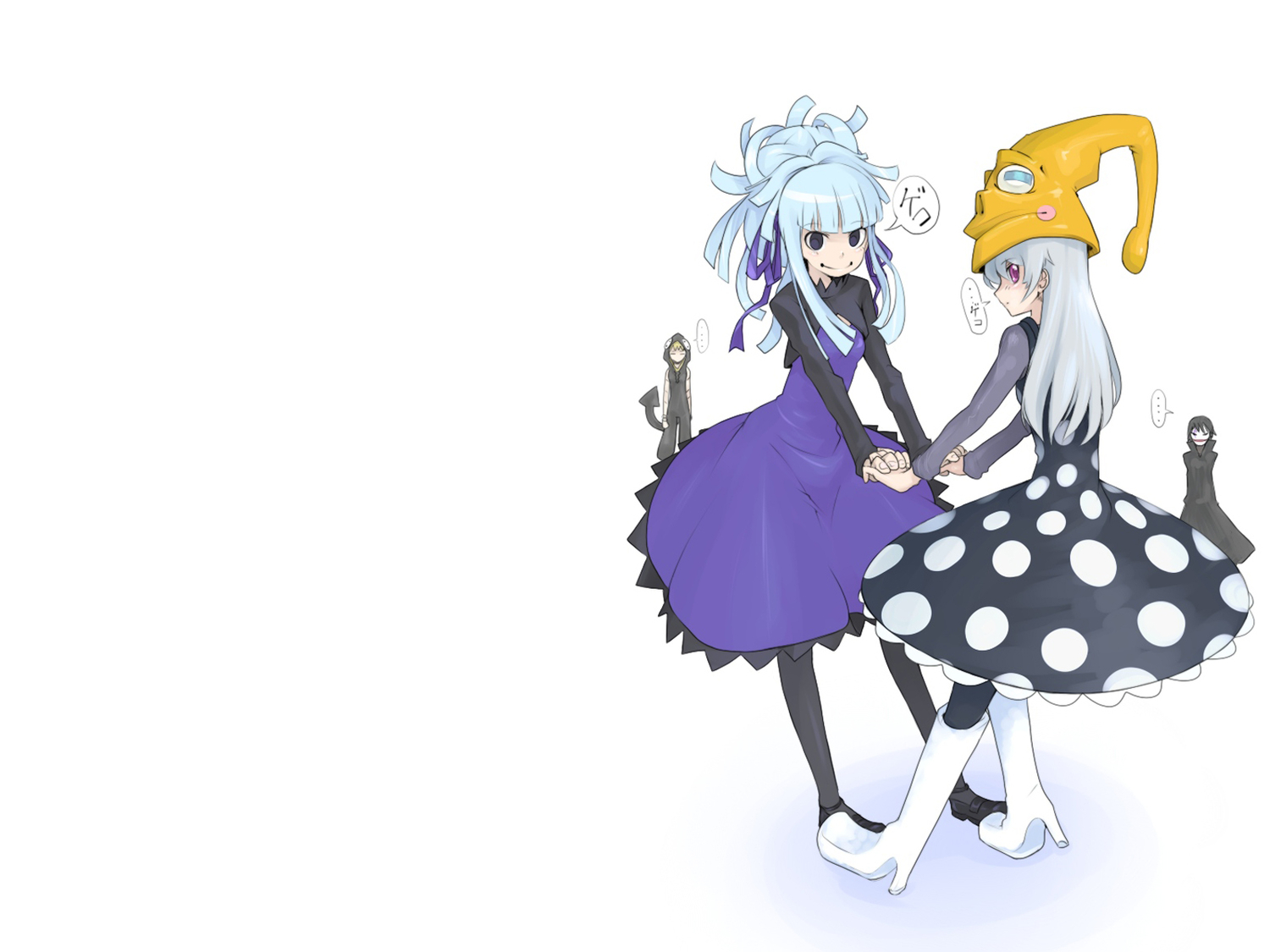 blue_eyes, boots, cosplay, crossover, darker_than_black, eruka_frog, hat, hei