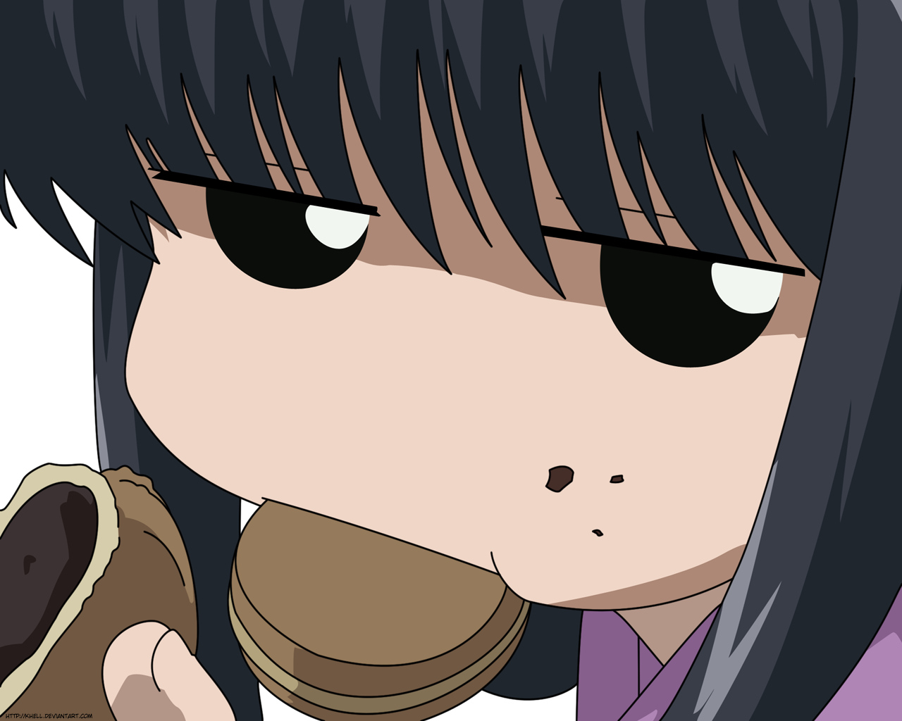 black_eyes, black_hair, chibi, food, kurosaki_sayoko, mahoraba_heartful_days, signed, tagme