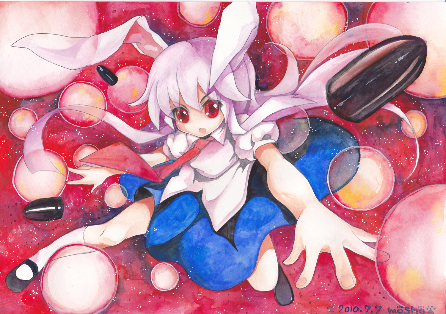 animal_ears, bunny_ears, bunnygirl, long_hair, mosho, purple_hair, red_eyes, reisen_udongein_inaba