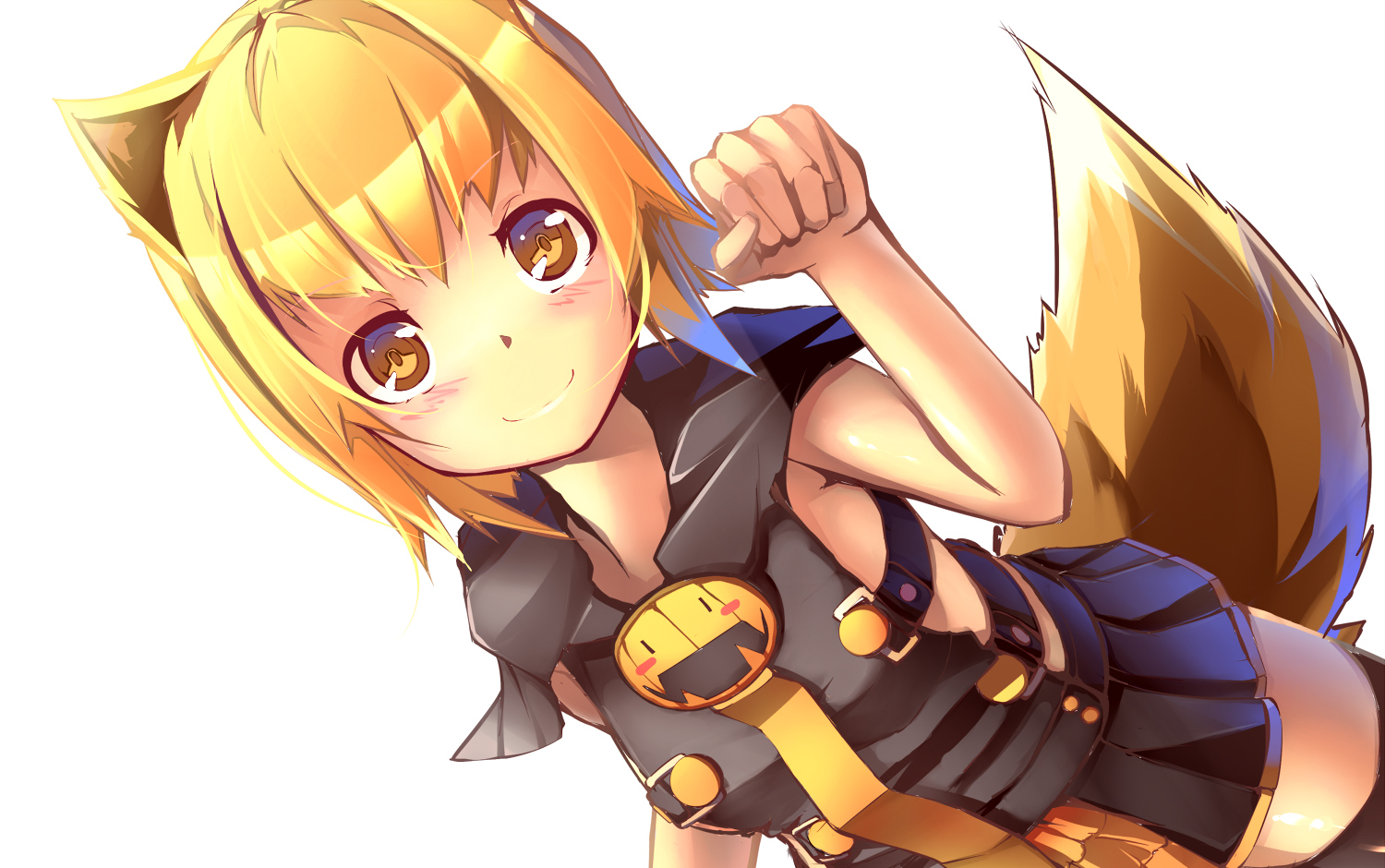 animal_ears, momiji_oroshi, short_hair, tagme, tail, white, wolfgirl, yellow_eyes