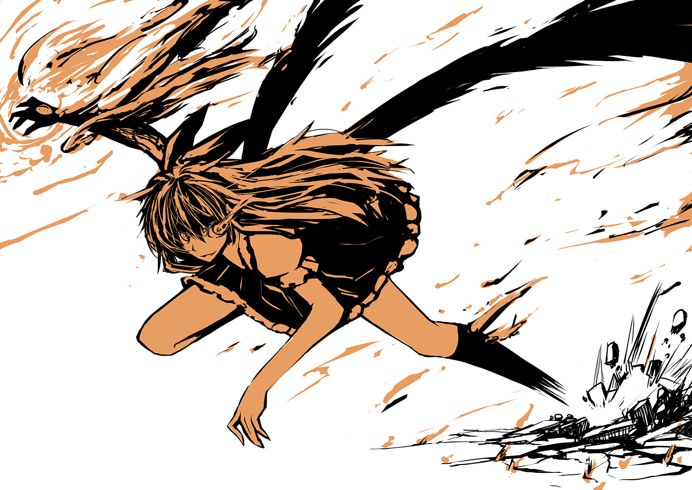 din_(flypaper), fire, polychromatic, reiuji_utsuho, touhou, wings