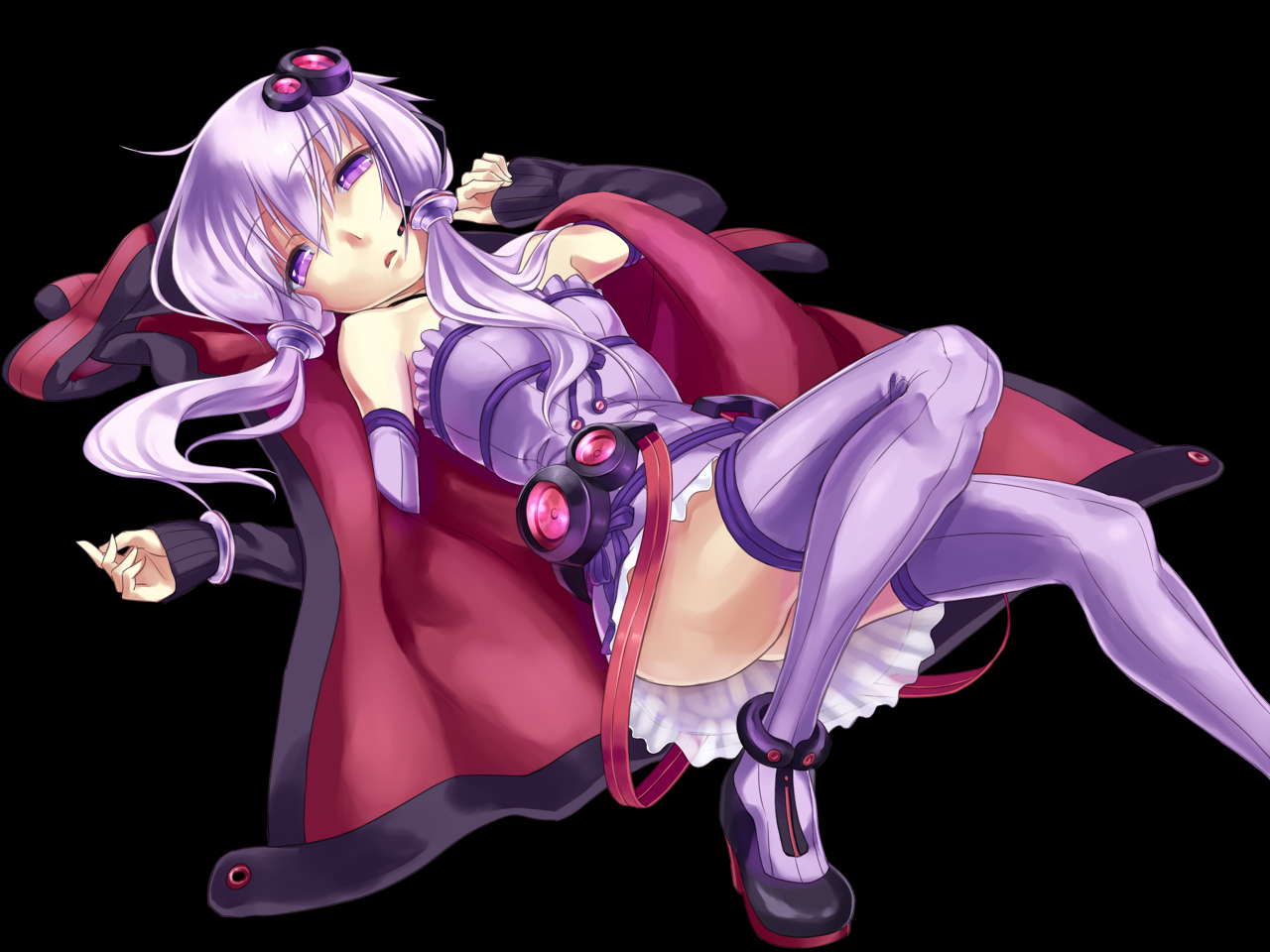 hood, nakasaki_hydra, purple_eyes, purple_hair, tagme, transparent, twintails, vocaloid