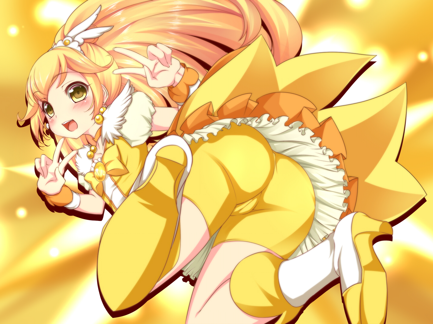 ass, blonde_hair, boots, cameltoe, kise_yayoi, noumin, precure, smile_precure!