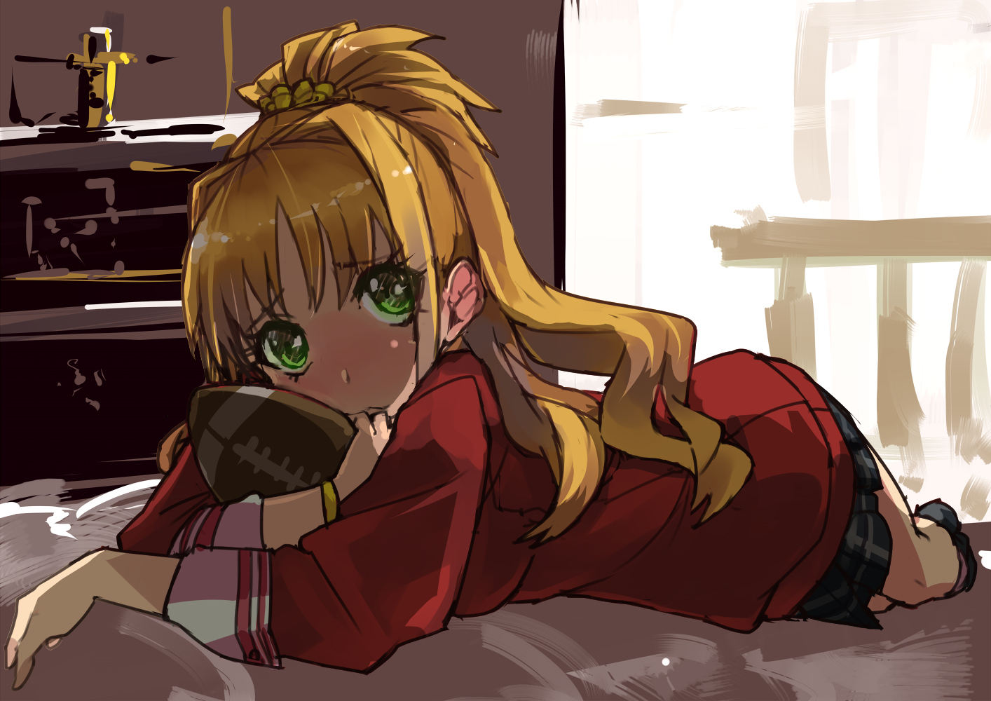 blonde_hair, green_eyes, hino_akane_(idolmaster), idolmaster, idolmaster_cinderella_girls, kusanagi_kaoru, school_uniform
