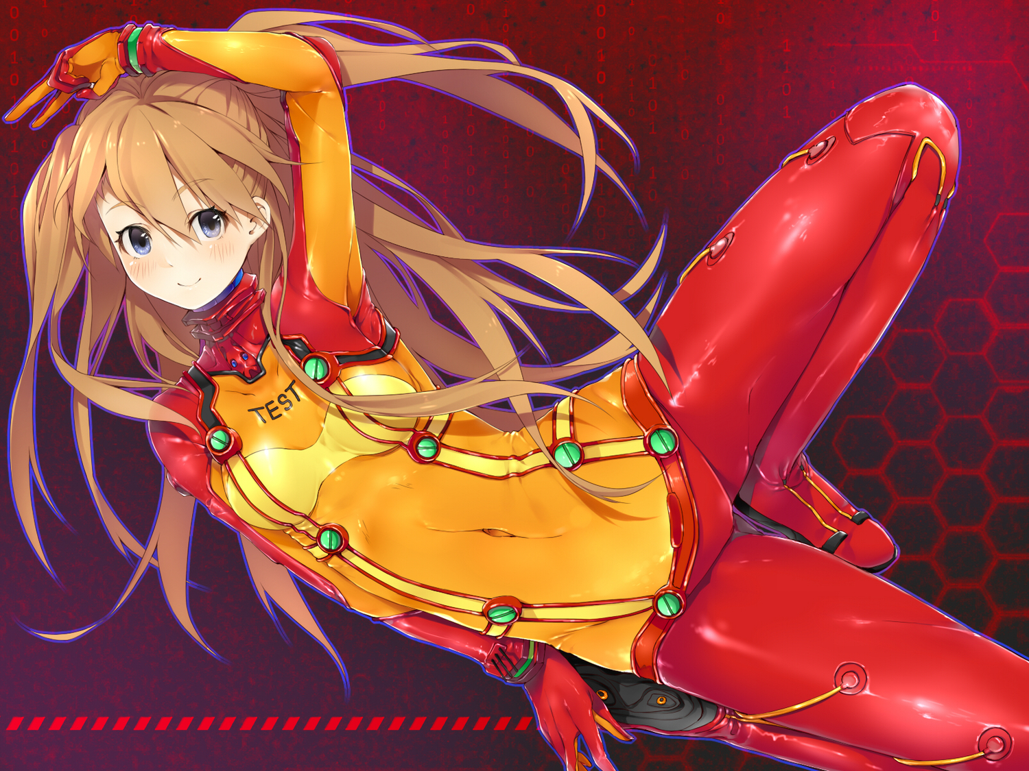 bodysuit, brown_hair, neon_genesis_evangelion, skintight, soryu_asuka_langley, yana_mori