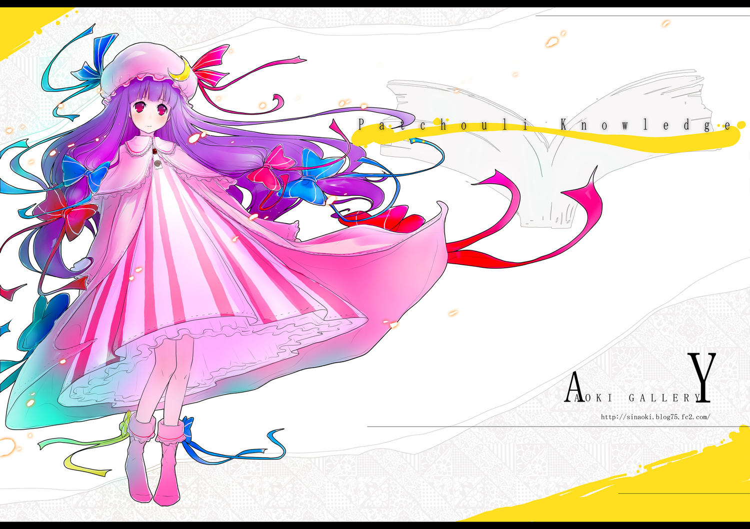 aoki_shin, hat, long_hair, patchouli_knowledge, purple_eyes, purple_hair, touhou