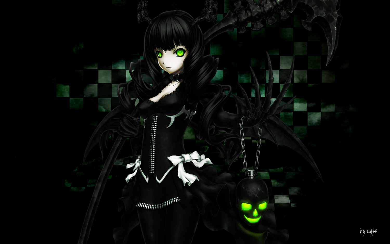 black_rock_shooter, death_scythe, takanashi_yomi
