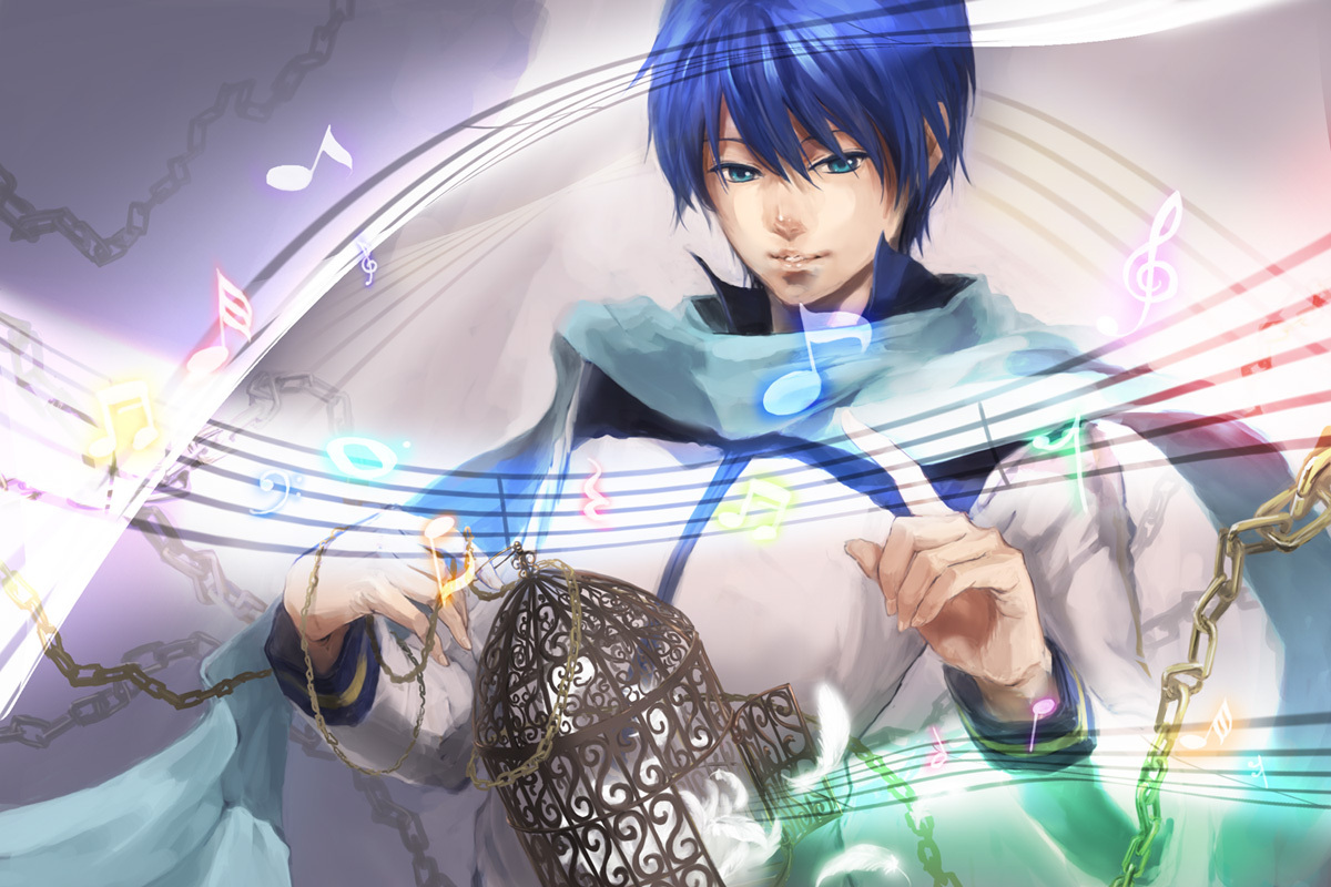all_male, cage, chain, kaito, male, vocaloid, yamakawa_umi