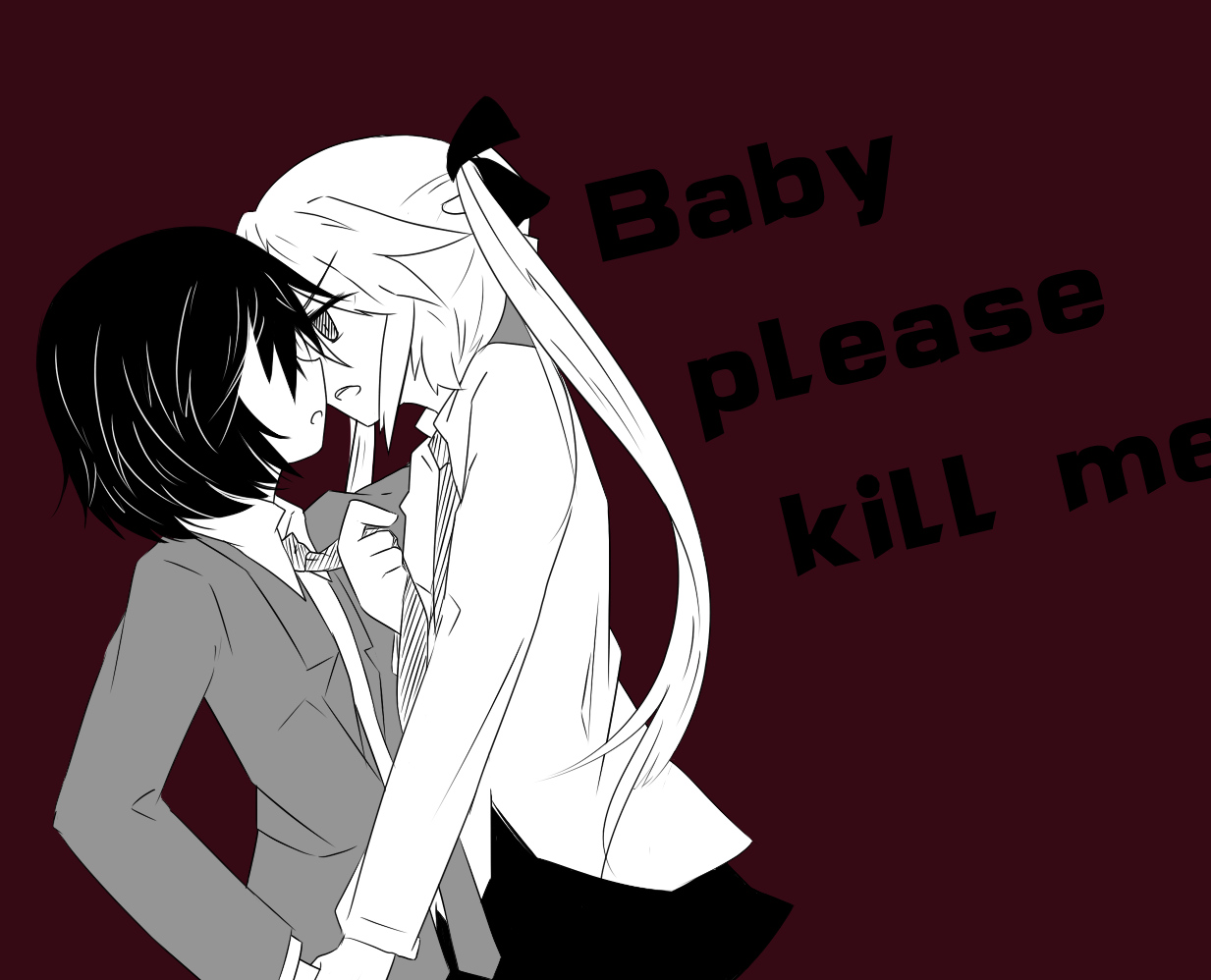 2girls, fukodesu, kill_me_baby, oribe_yasuna, polychromatic, school_uniform, shoujo_ai, sonya