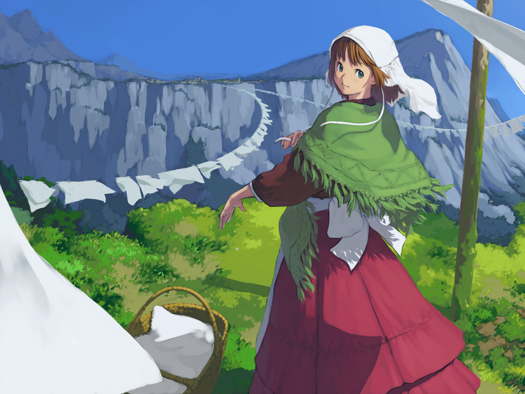 brown_hair, fuchida_kazuhiro, green_eyes, original