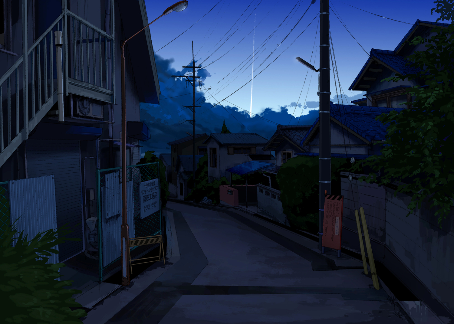clouds, dark, kurono-kuro, night, no_humans, original, scenic, sky