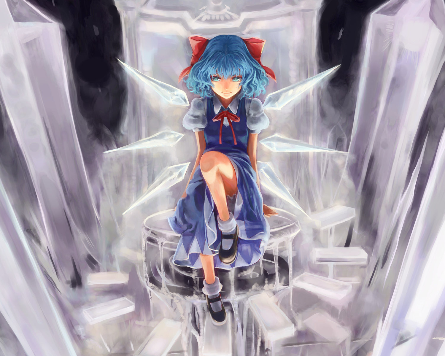 cirno, fairy, mizore_akihiro, short_hair, touhou, wings