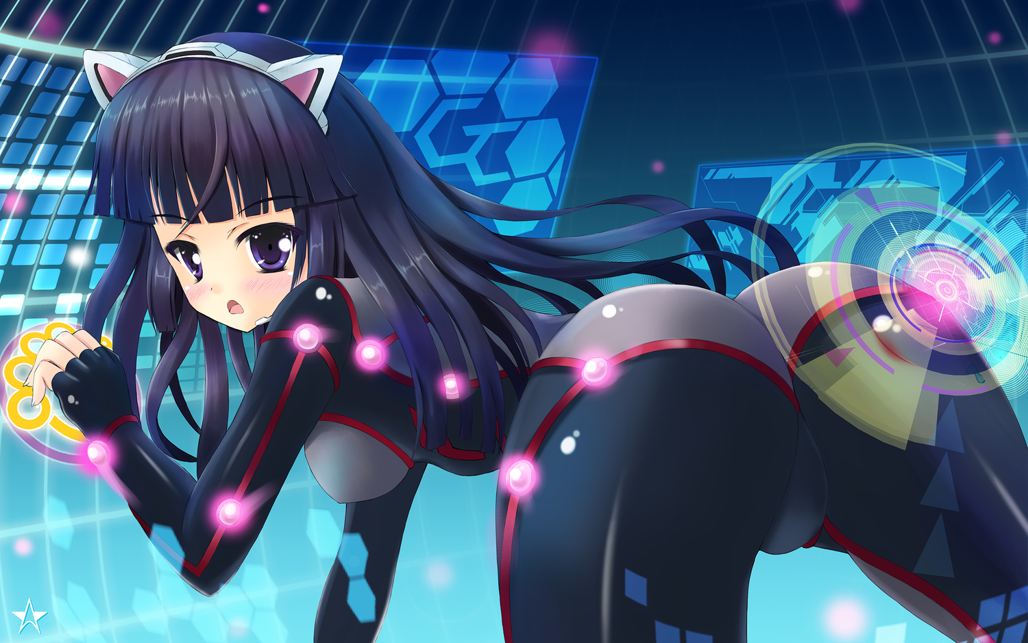 animal_ears, ass, bodysuit, guilty_crown, skintight, suzuta_yume, tsugumi