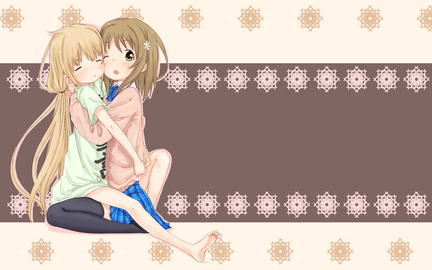 2girls, abe_kanari, futaba_anzu, idolmaster, idolmaster_cinderella_girls, mimura_kanako, school_uniform, thighhighs
