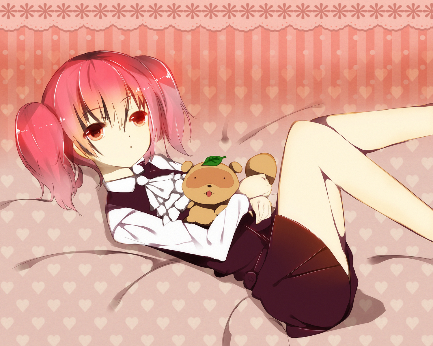 animal, inu_x_boku_ss, jpeg_artifacts, pink_hair, roromiya_karuta, school_uniform, senya_fuurin, watanuki_banri