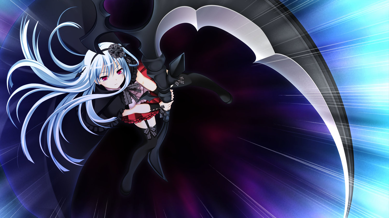 game_cg, makita_maki, shinigami_no_testament, vivi_alhazerd, weapon
