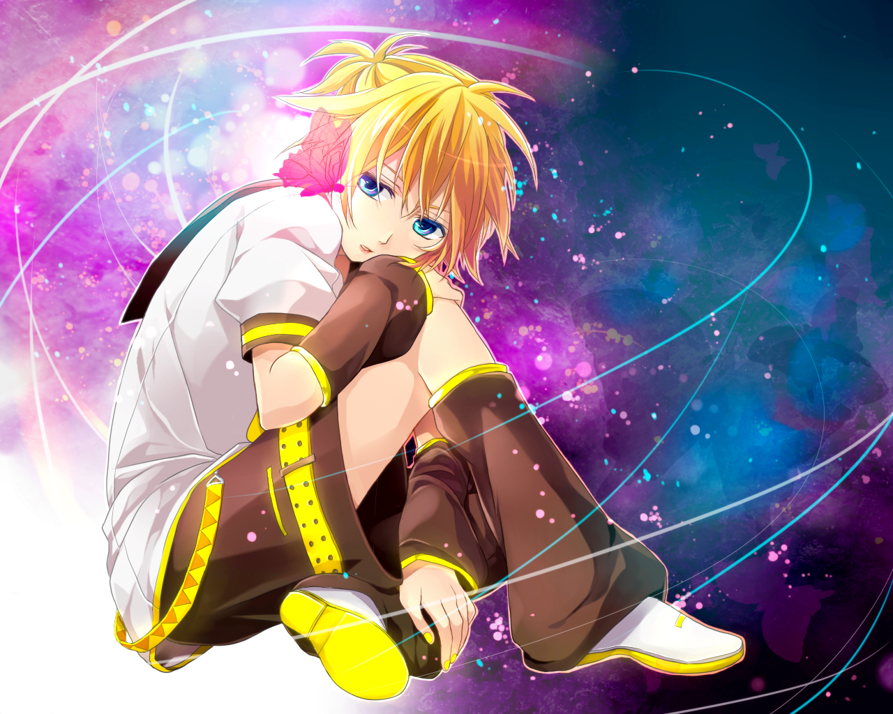 all_male, animal, butterfly, kagamine_len, male, teito, vocaloid