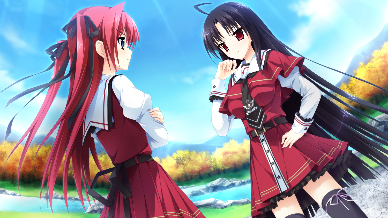 game_cg, karasuma_shizuku, kimishima_ao, ootori_rena, otome_ga_tsumugu_koi_no_canvas