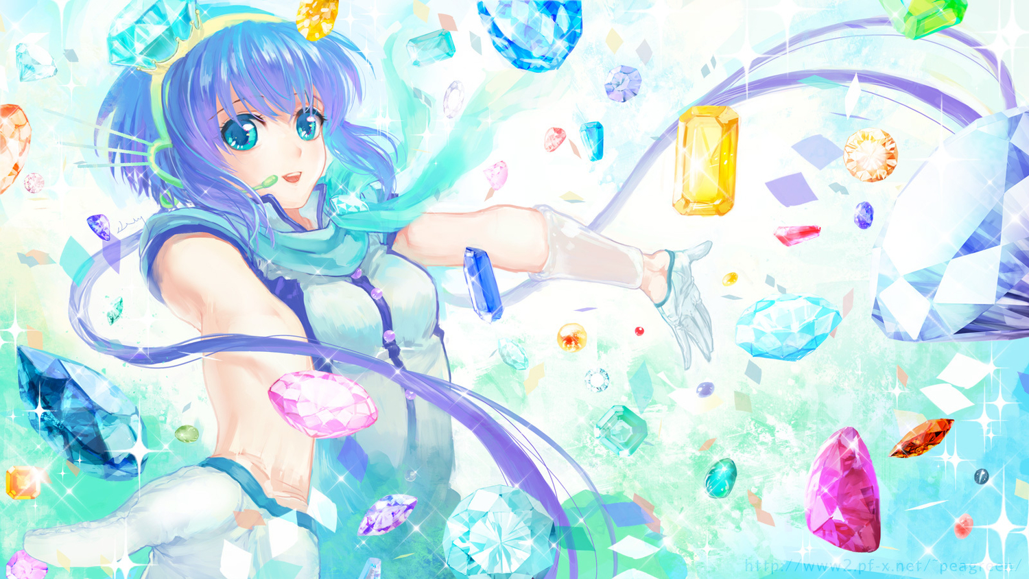 aoki_lapis, gloves, scarf, vocaloid, yamakawa_umi