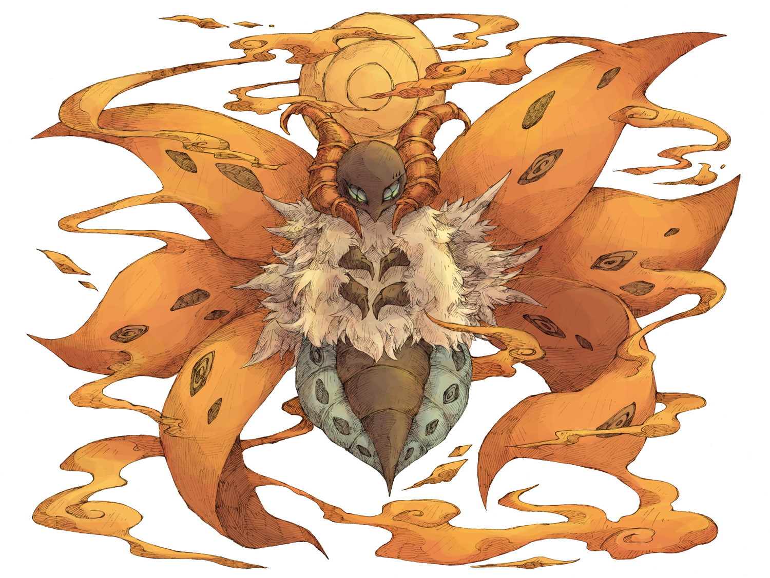 kuuneru, no_humans, pokemon, volcarona, wings