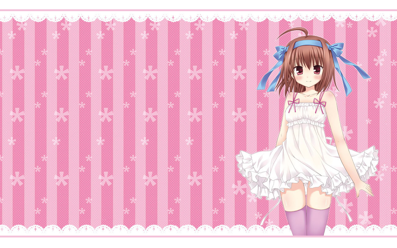 blush, brown_eyes, brown_hair, dress, panties, papa_no_iukoto_wo_kikinasai!, short_hair, takanashi_sora