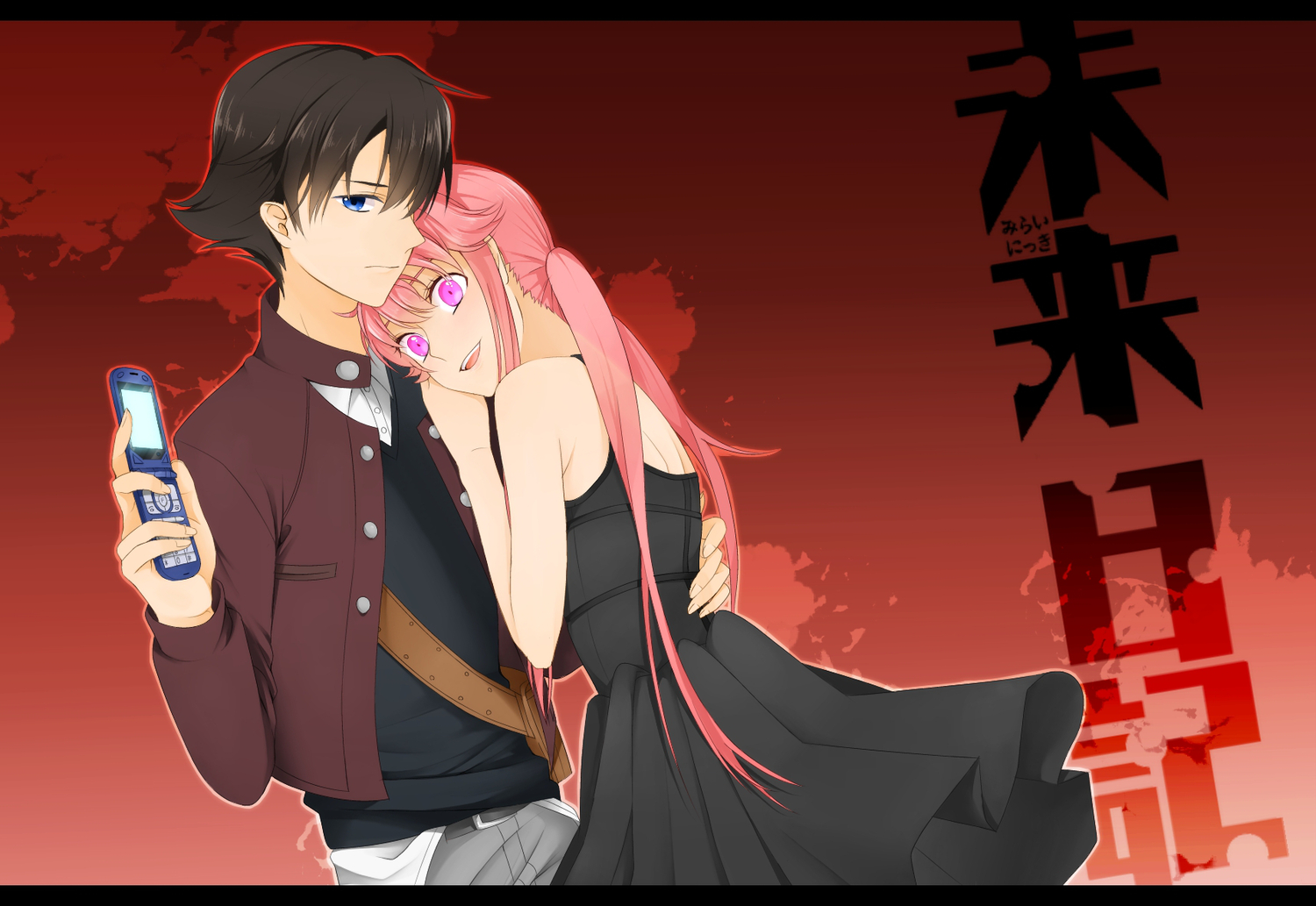 amano_yukiteru, gasai_yuno, mirai_nikki