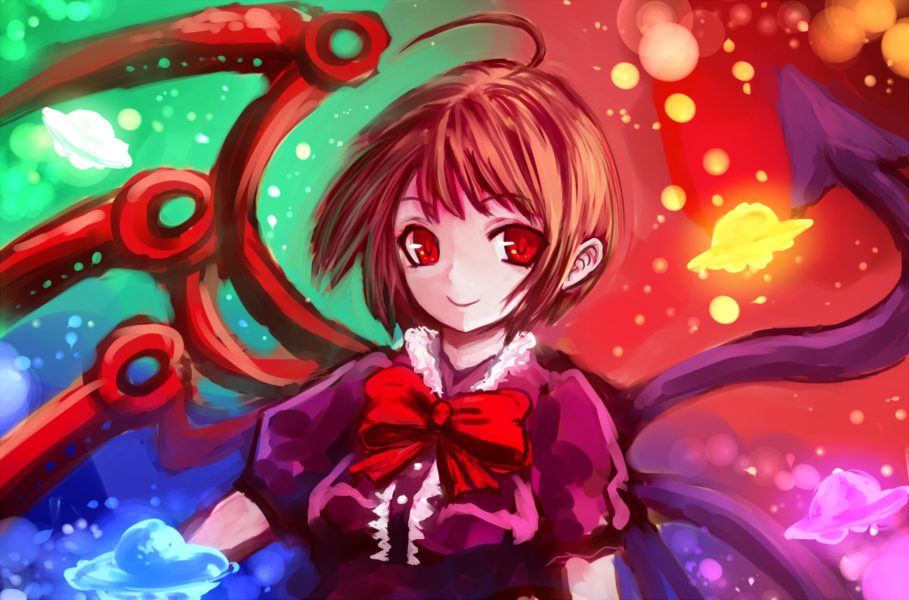 brown_hair, hal360, houjuu_nue, red_eyes, short_hair, touhou, wings