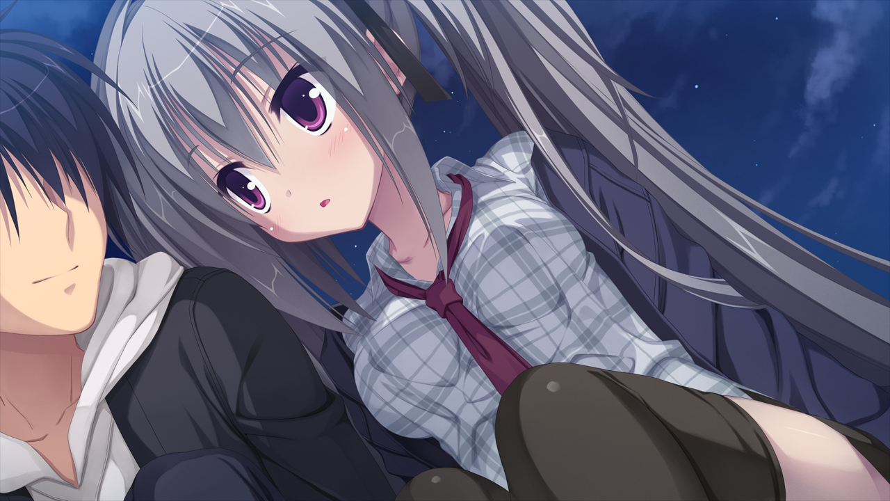dracu-riot!, elina_olegovna_owen, game_cg, gray_hair, long_hair, muririn, mutsura_yuuto, night