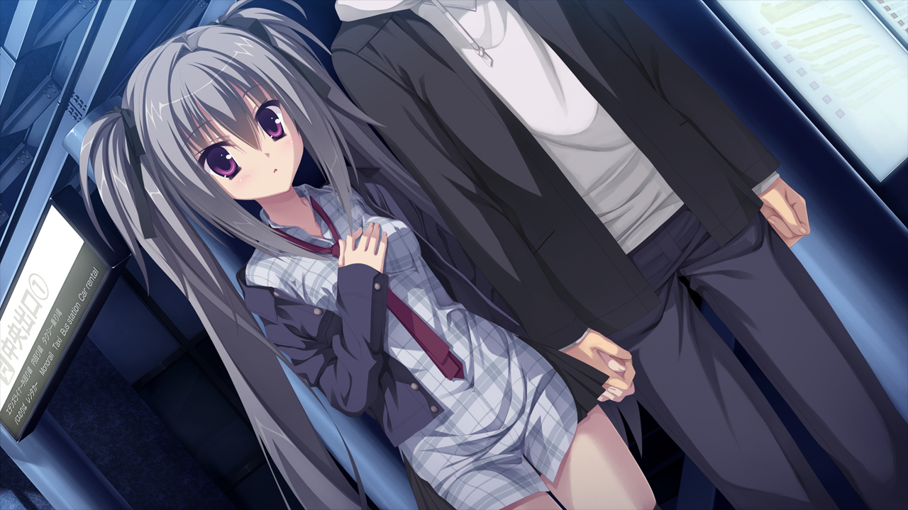 dracu-riot!, elina_olegovna_owen, game_cg, gray_hair, long_hair, muririn, night, red_eyes