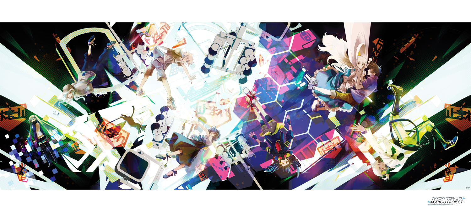 amamiya_hibiya, animal, artificial_enemy_(vocaloid), asahina_hiyori, black_hair, blonde_hair, boots, brown_hair