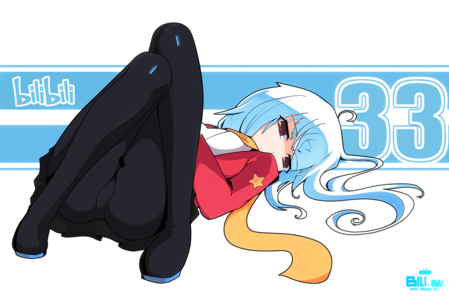 auer, bili_bili_douga, bili_girl_33, long_hair, panties, pantyhose, red_eyes, scarf