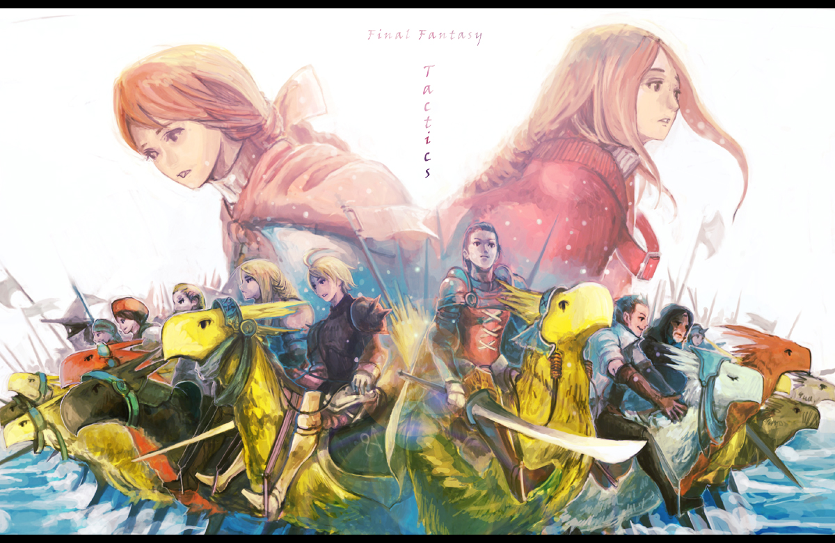 agrias_oaks, alma_beoulve, armor, braids, cape, chocobo, delita_heiral, final_fantasy