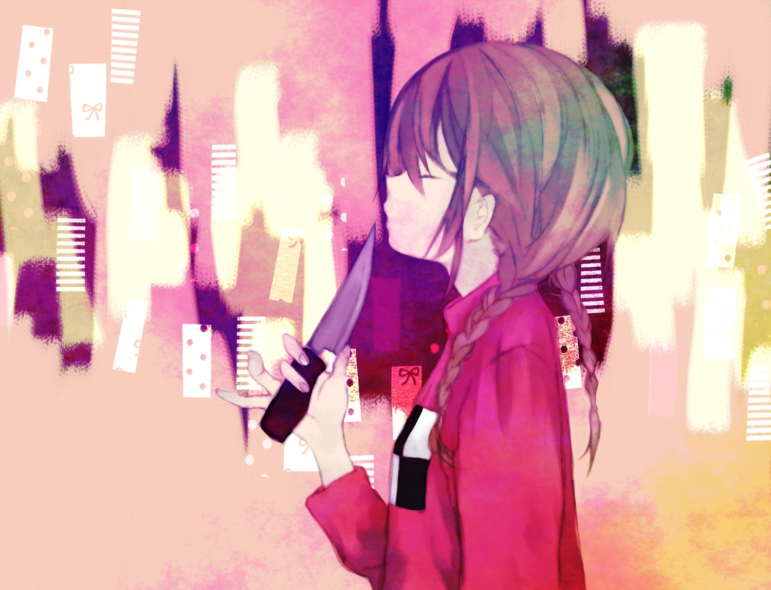 braids, brown_hair, knife, kugifumi_rinne, madotsuki, yume_nikki