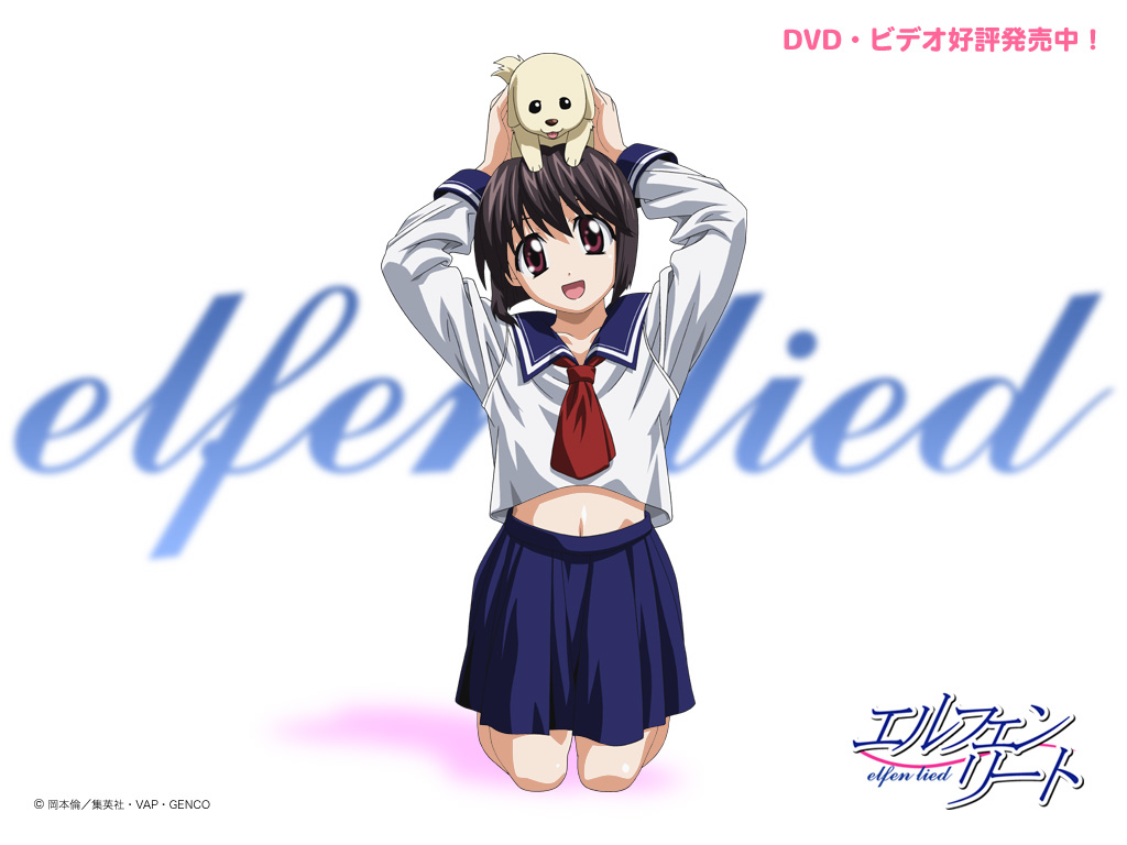 black_hair, brown_eyes, elfen_lied, mayu_(elfen_lied), school_uniform