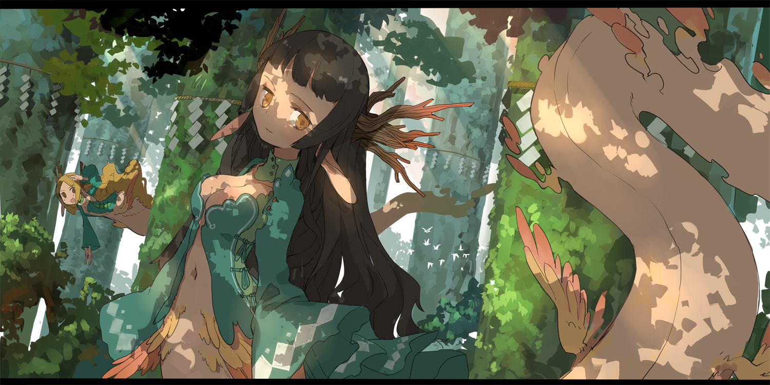 breasts, cleavage, jong_tu, tagme, tree