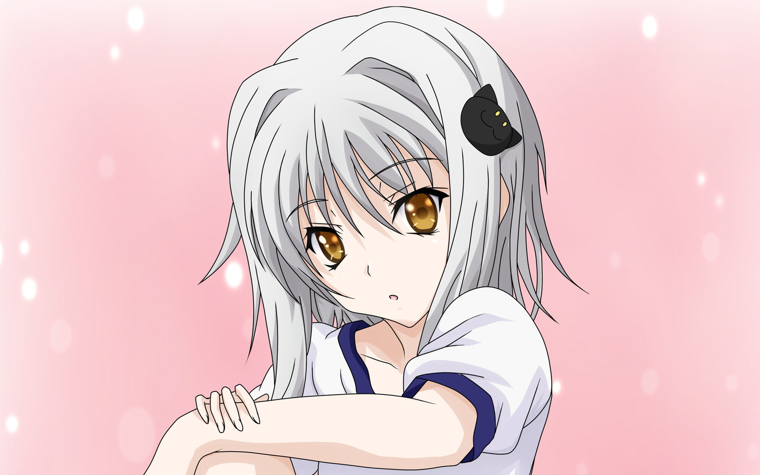 highschool_dxd, orange_eyes, toujou_koneko, white_hair