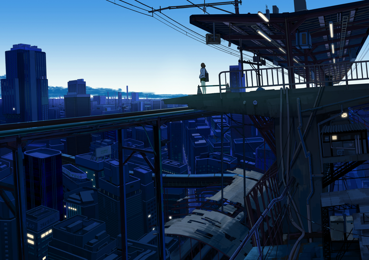 building, city, kurono-kuro, original