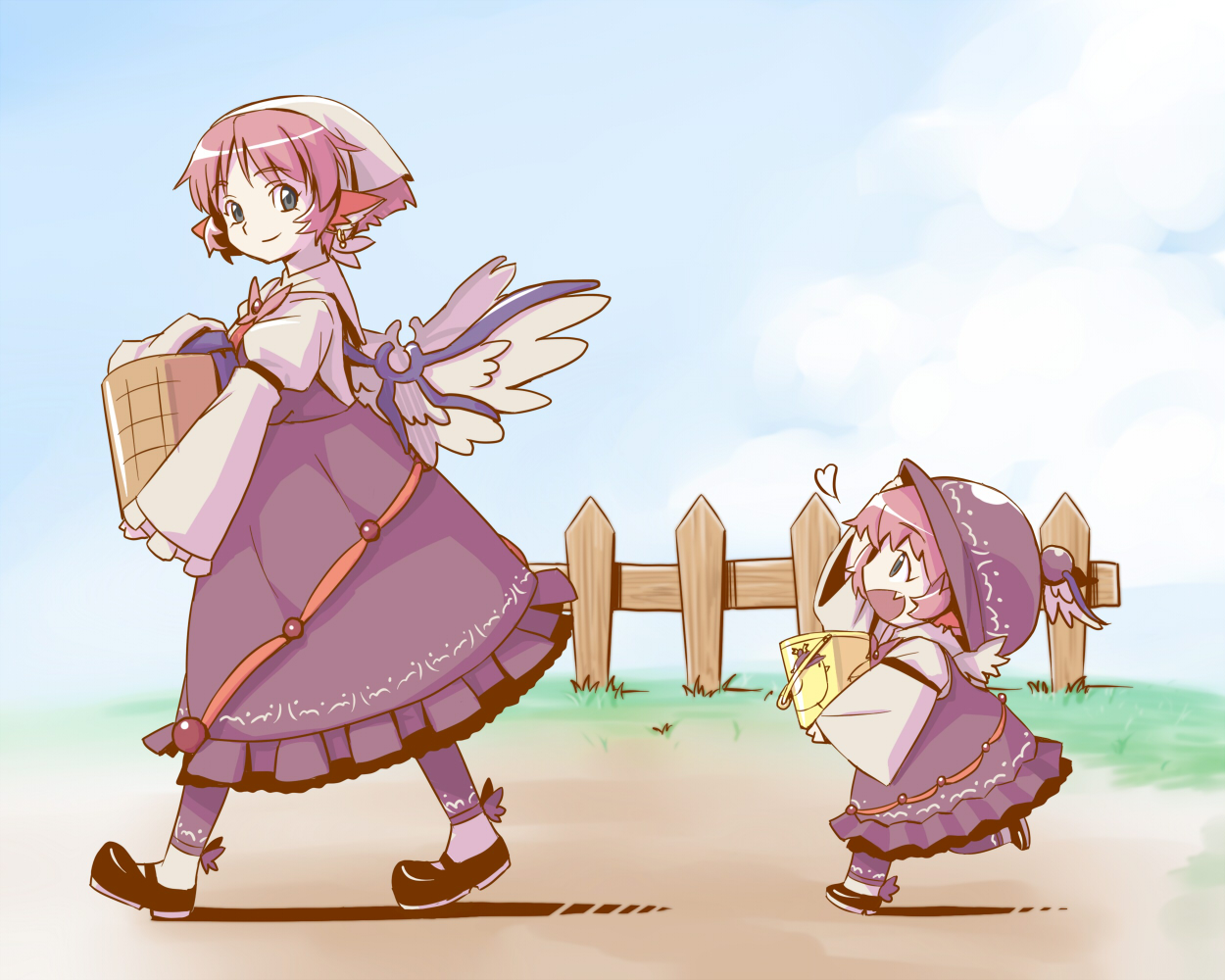 animal_ears, blue_eyes, dress, hat, mystia_lorelei, pink_hair, shiba_itsuki, short_hair