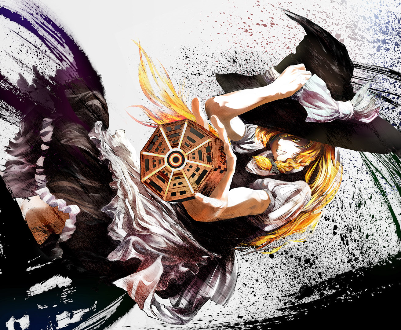 azzie_(az_man_studios), blonde_hair, braids, hat, kirisame_marisa, long_hair, touhou, witch, yellow_eyes