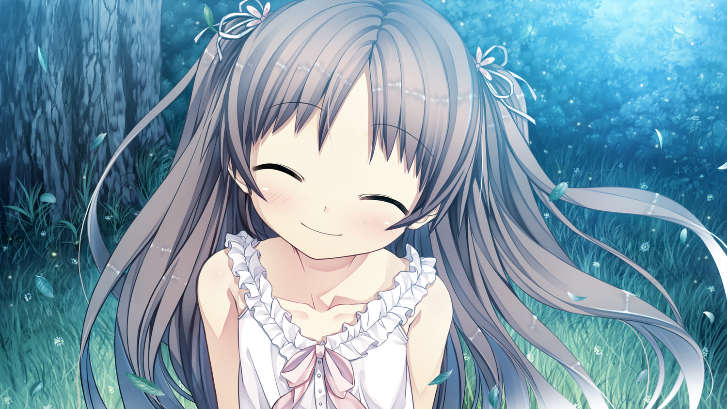 blush, brown_hair, cura, flat_chest, game_cg, loli, long_hair, lose, monobeno, sawai_natsuha, twintails