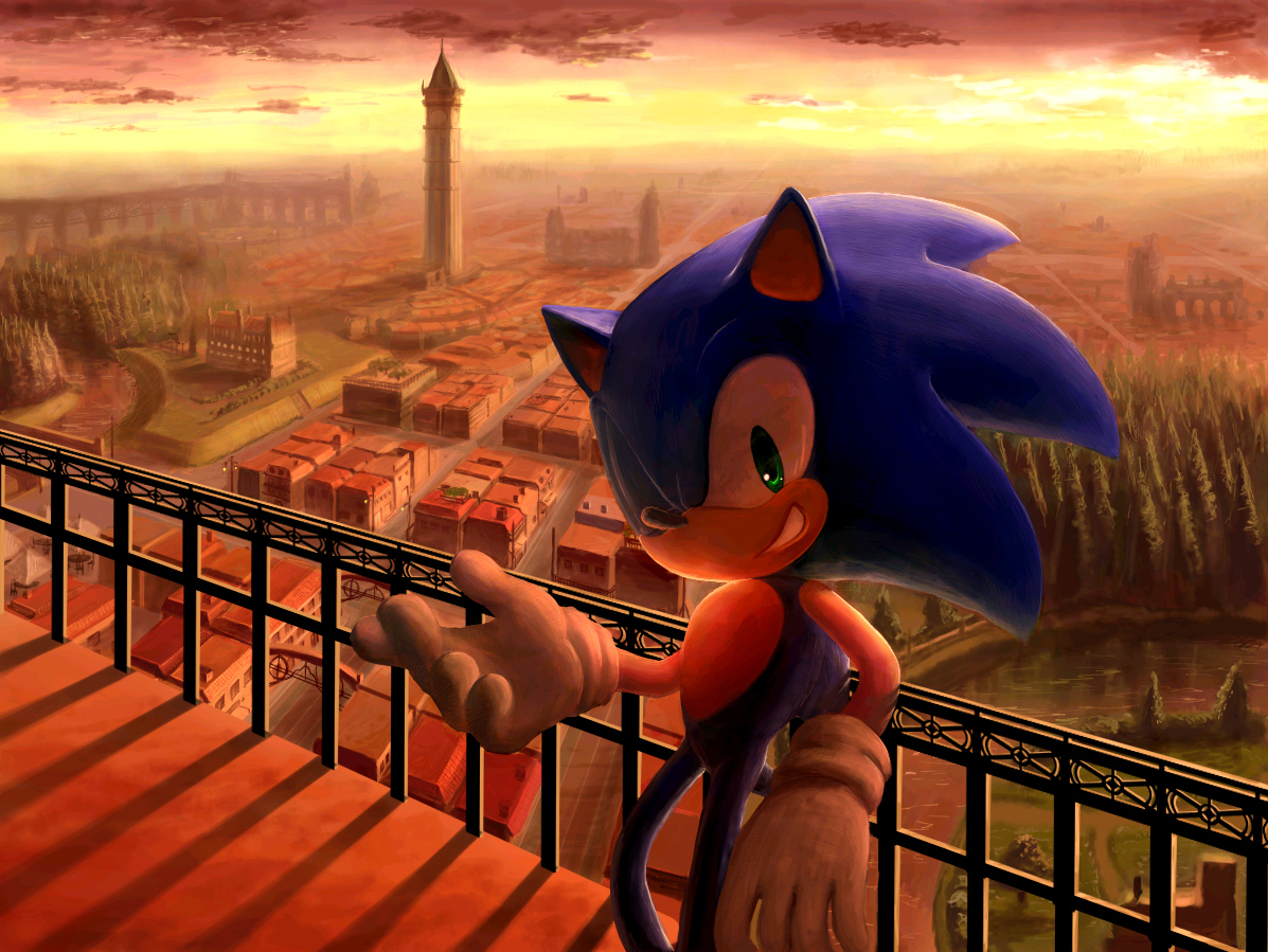 sonic_(series), sonic_the_hedgehog, sunset