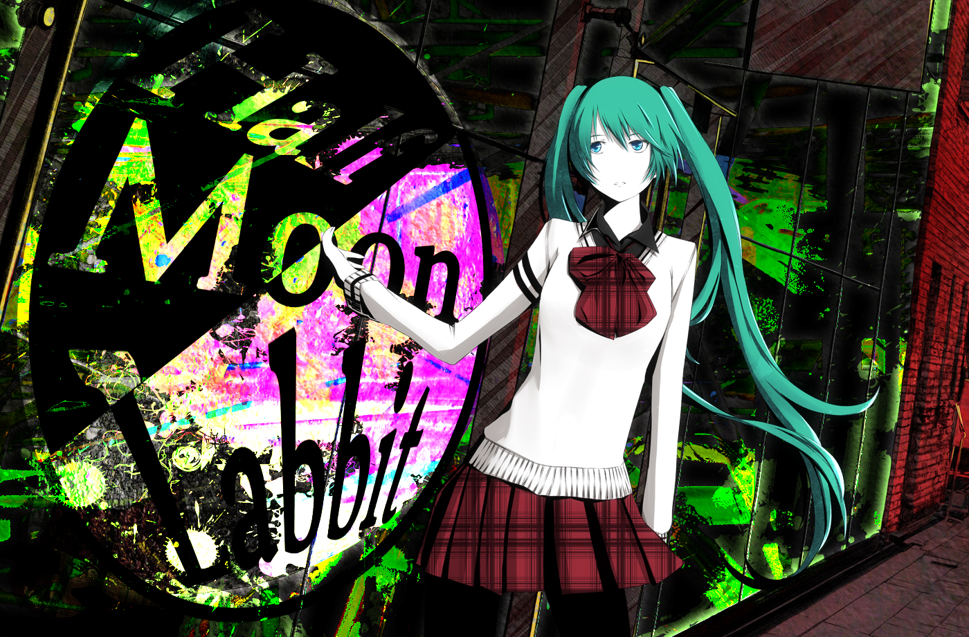 bow, hatsune_miku, mujun_(zipper), skirt, vocaloid