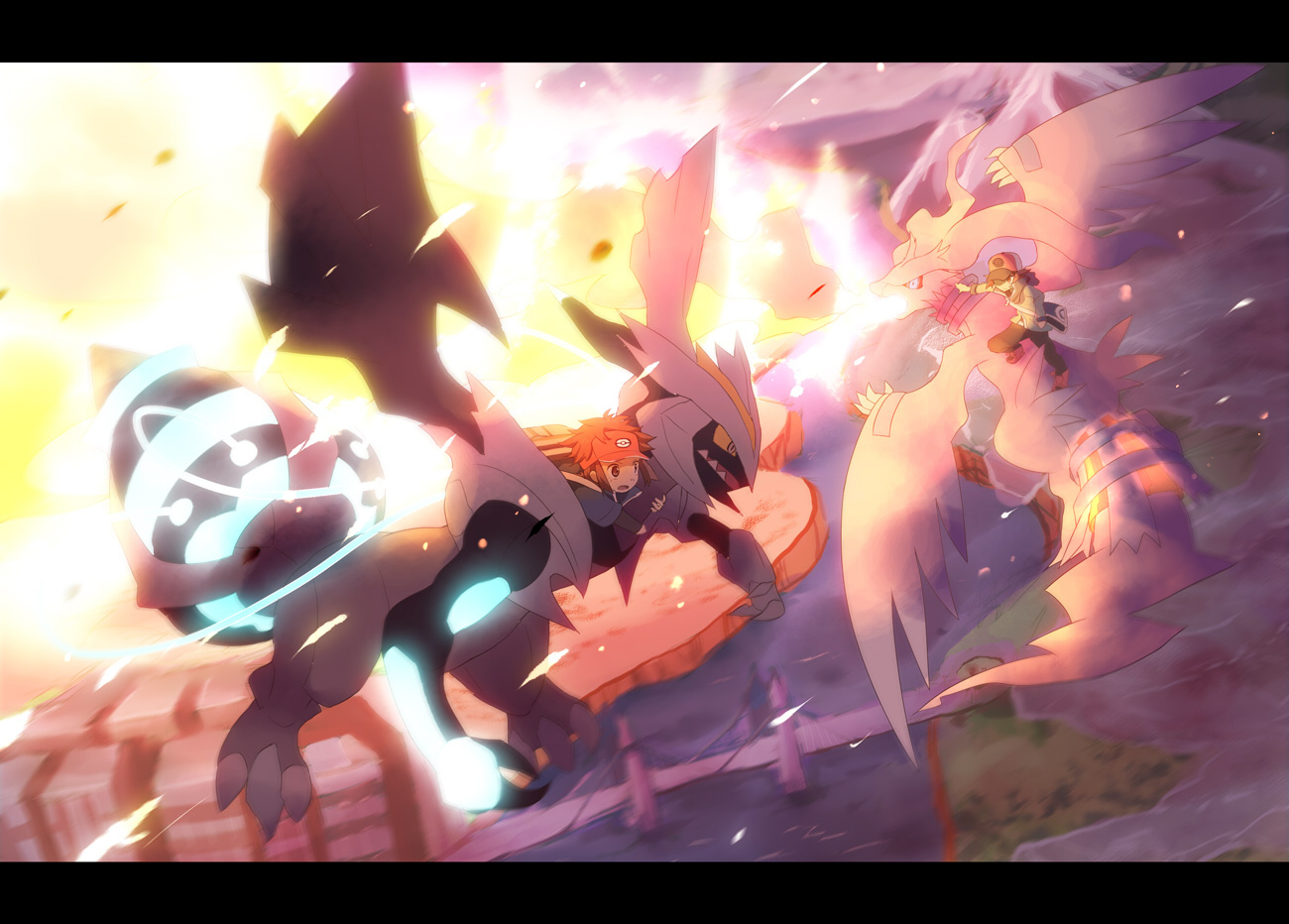 kokoroko, kyouhei_(pokemon), kyurem, pokemon, reshiram, tagme, touya