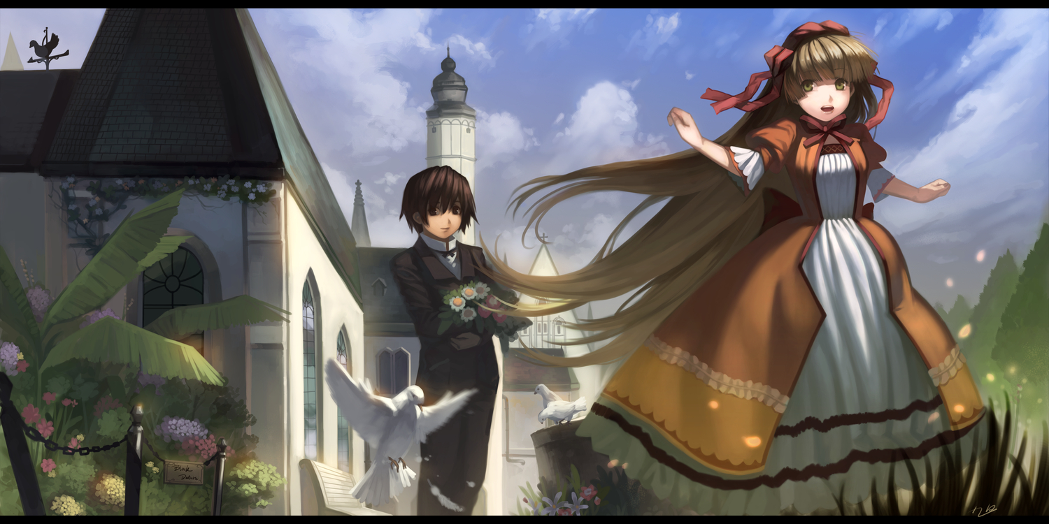 animal, bird, flowers, gosick, kujou_kazuya, victorique_de_broix, yykuaixian