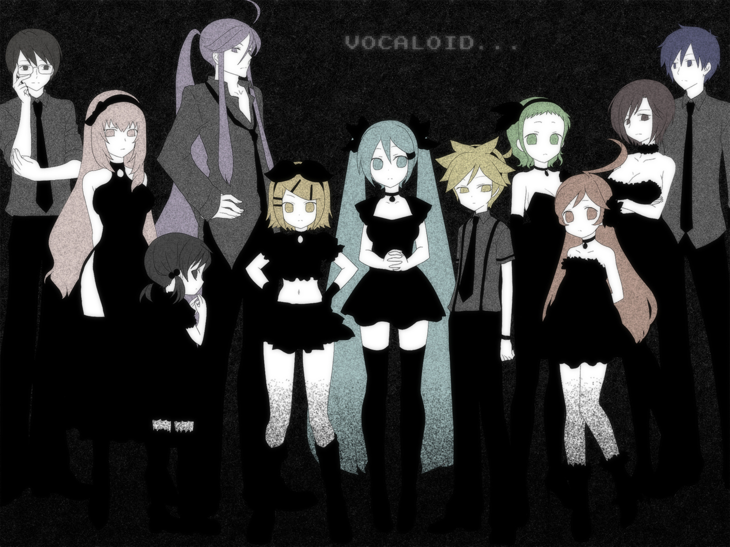 dark, group, gumi, hatsune_miku, hiyama_kiyoteru, kaai_yuki, kagamine_len, kagamine_rin