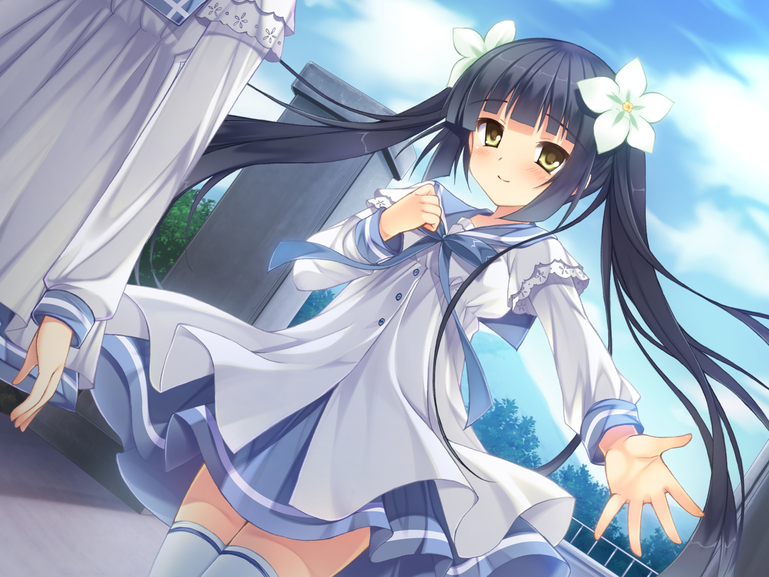 clouds, game_cg, kazama_minto, sakura_no_reply, sky