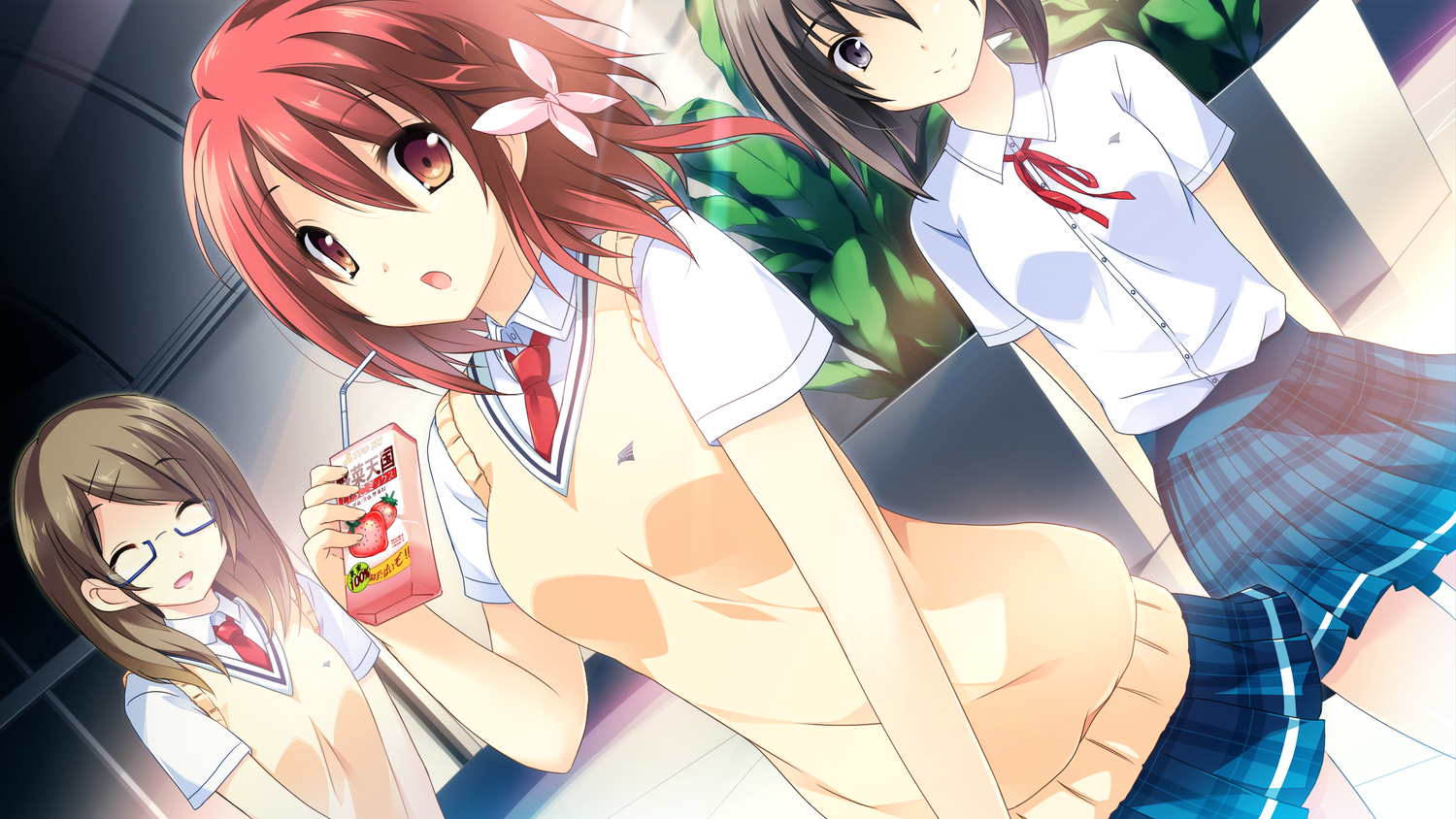 game_cg, glasses, himegi_ageha, kono_oozora_ni_tsubasa_wo_hirogete, school_uniform